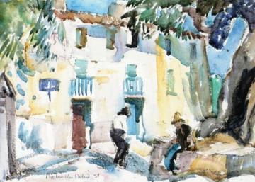 Villas - Alpes Maritimes Artwork by John Maclauchlan Milne
