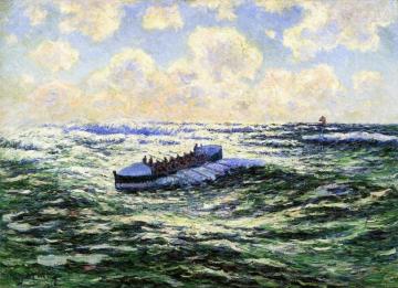 Boatful of Fishermen Artwork by Henry Moret