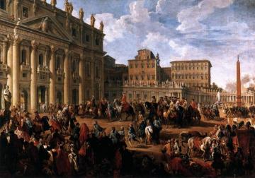 Charles III at St Peter's Artwork by Giovanni Paolo Pannini