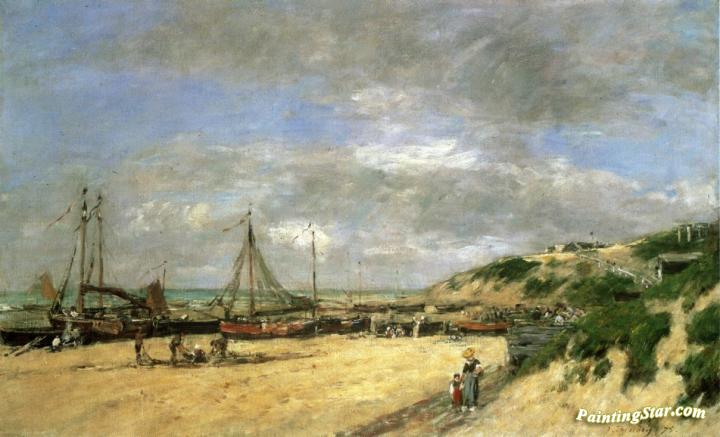 Low Tide at Scheveningen Artwork by Eugène-Louis Boudin