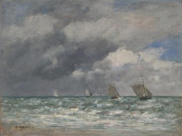 Sailboats near Trouville Artwork by Eugène-Louis Boudin