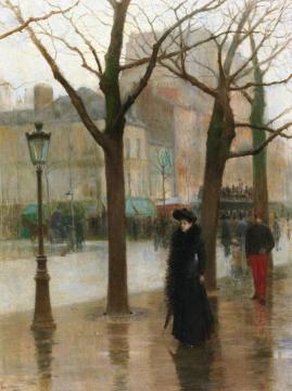 Paris Street in Winter Artwork by Paul Cornoyer