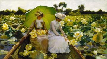 Lotus Lilies Artwork by Charles Courtney Curran