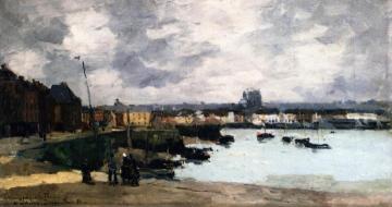 The Quays of Dieppe, after the Rain Artwork by Albert Lebourg