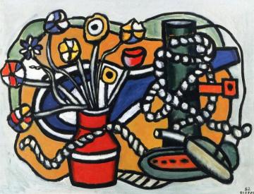 A Vase of Red Flowers Artwork by Fernand Léger