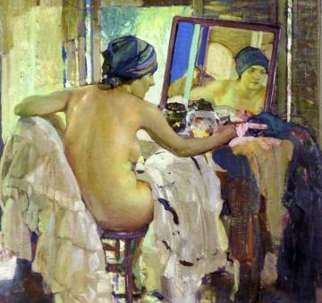 Reflections. At The Dressing Table. Artwork by Richard Edward Miller
