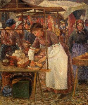 The Pork Butcher Artwork by Camille Pissarro