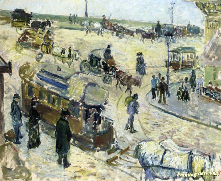 Place de la Republique, Rouen (with Tramway) Artwork by Camille Pissarro