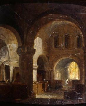 Interior of a Romanesque Church Artwork by Joseph Mallord William Turner