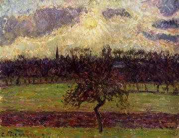 The Fields of Eragny, the Apple Tree Artwork by Camille Pissarro