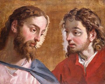 Head of Christ and an Apostle Saint John Artwork by Sebastiano Ricci