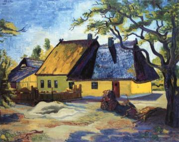 Fishermen's Cottages Artwork by Hermann Max Pechstein
