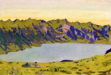 Der Brienzersee von Brietlauenen aus Artwork by Ferdinand Hodler