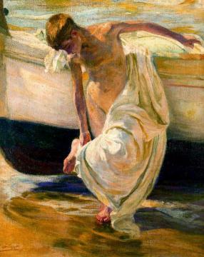 Niño en la playa Artwork by Jose Mongrell Torrent