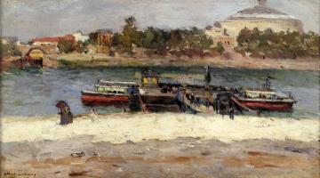 Bateau-Mouche at the Quai St Bernard in Paris Artwork by Albert Lebourg