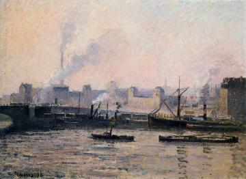 The Pont Boieldieu , Rouen: Fog Artwork by Camille Pissarro