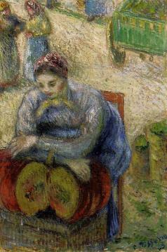 Pumpkin Merchant Artwork by Camille Pissarro