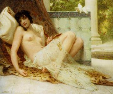 Nude on the Sofa Artwork by Guillaume Seignac