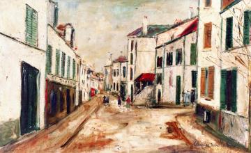 Wide Street in Groslay Artwork by Maurice Utrillo