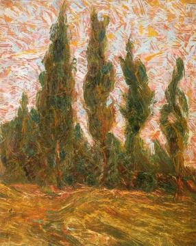 Cypresses Artwork by Benvenuto Benvenuti