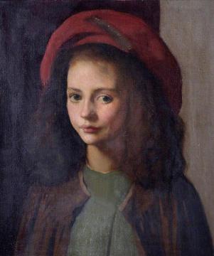 The Red Hat Artwork by Sir George Clausen