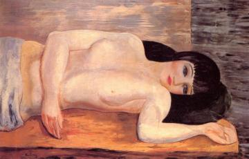 Reclining Nude Artwork by Moise Kisling