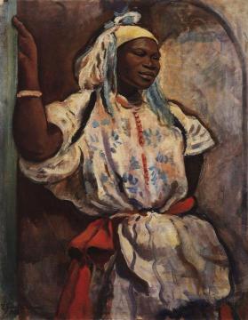 Moroccan woman in white Artwork by Zinaida Serebriakova