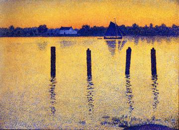 Sailboats on the River Scheldt Artwork by Theo van Rysselberghe