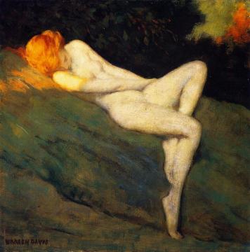 Sleeping Nude Artwork by Warren B. Davis