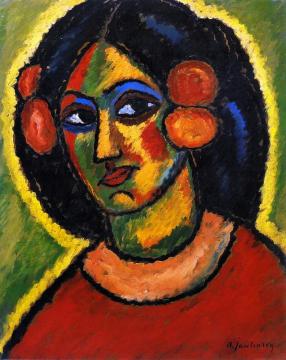 Portrait of a Woman, Katia Artwork by Alexej Jawlensky