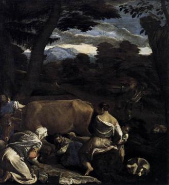 Pastoral Scene Artwork by Jacopo Bassano