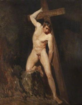 Academic Study Of A Male Nude In The Same Pose As A Figure In Michelangelo's Last Judgement Artwork by John Constable
