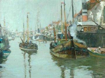 A Dutch Canal Artwork by James Kay
