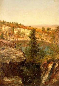 Rock Ledge and Pond Artwork by Thomas Worthington Whittredge