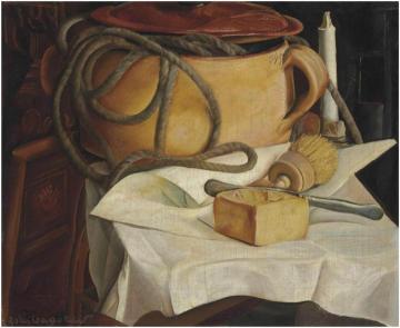 Still-life With Candle And Pot Artwork by Boris Grigoriev