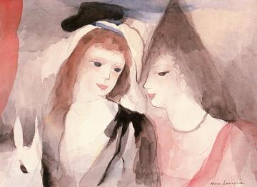 Two Young Girls Artwork by Marie Laurencin