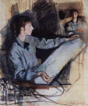 Self portrait Artwork by Zinaida Serebriakova
