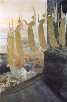Evening Bells Artwork by Carlos Schwabe