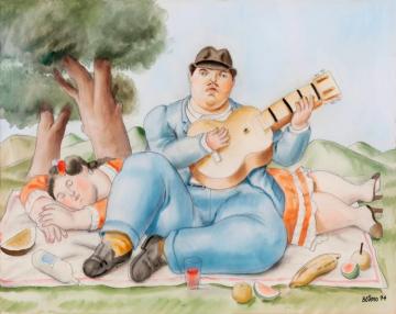 Picnic Concert Artwork by Fernando Botero