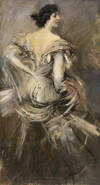 Signora Bruna in Evening Dress Artwork by Giovanni Boldini