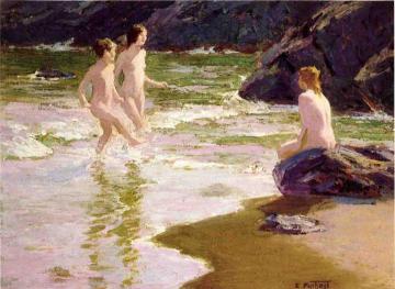 Young Bathers Artwork by Edward Potthast