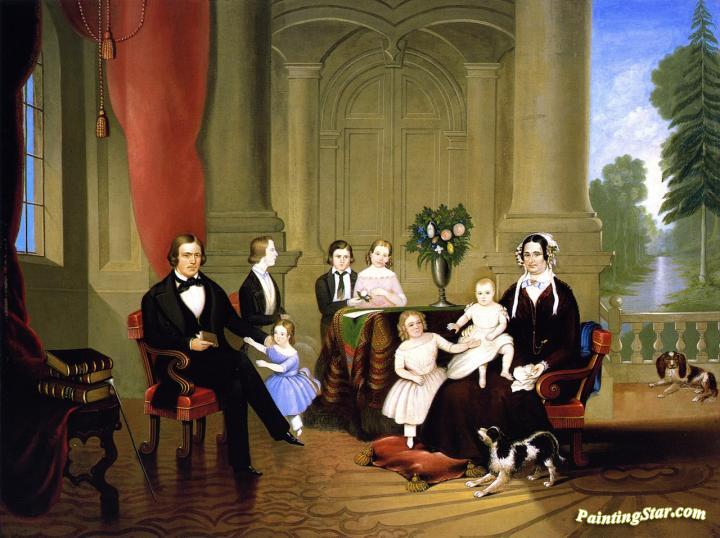 Brigham Young And His Family Artwork by William Warner Major