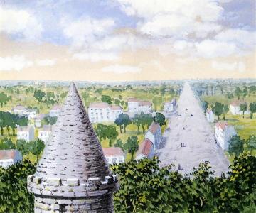 Les Promenades d'Euclide Artwork by Rene Magritte