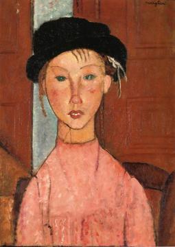Young Girl in Beret Artwork by Amedeo Modigliani