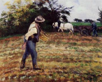 The Sower at Montfoucault Artwork by Camille Pissarro