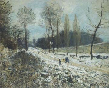 Route to Marly Le Roi in Snow Artwork by Alfred Sisley