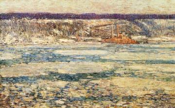 Ice on the Hudson Artwork by Frederick Childe Hassam