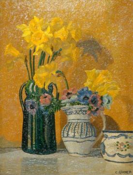 Daffodils and Anemones Artwork by Charles Ginner