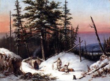 Trappers On The Frontier Artwork by Cornelius Krieghoff