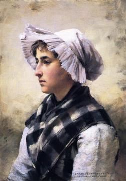 Woman With A Bonnet Artwork by Charles Sprague Pearce